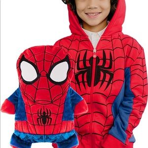 Spider man 2-in-1 jacket plushie size 8 youth
